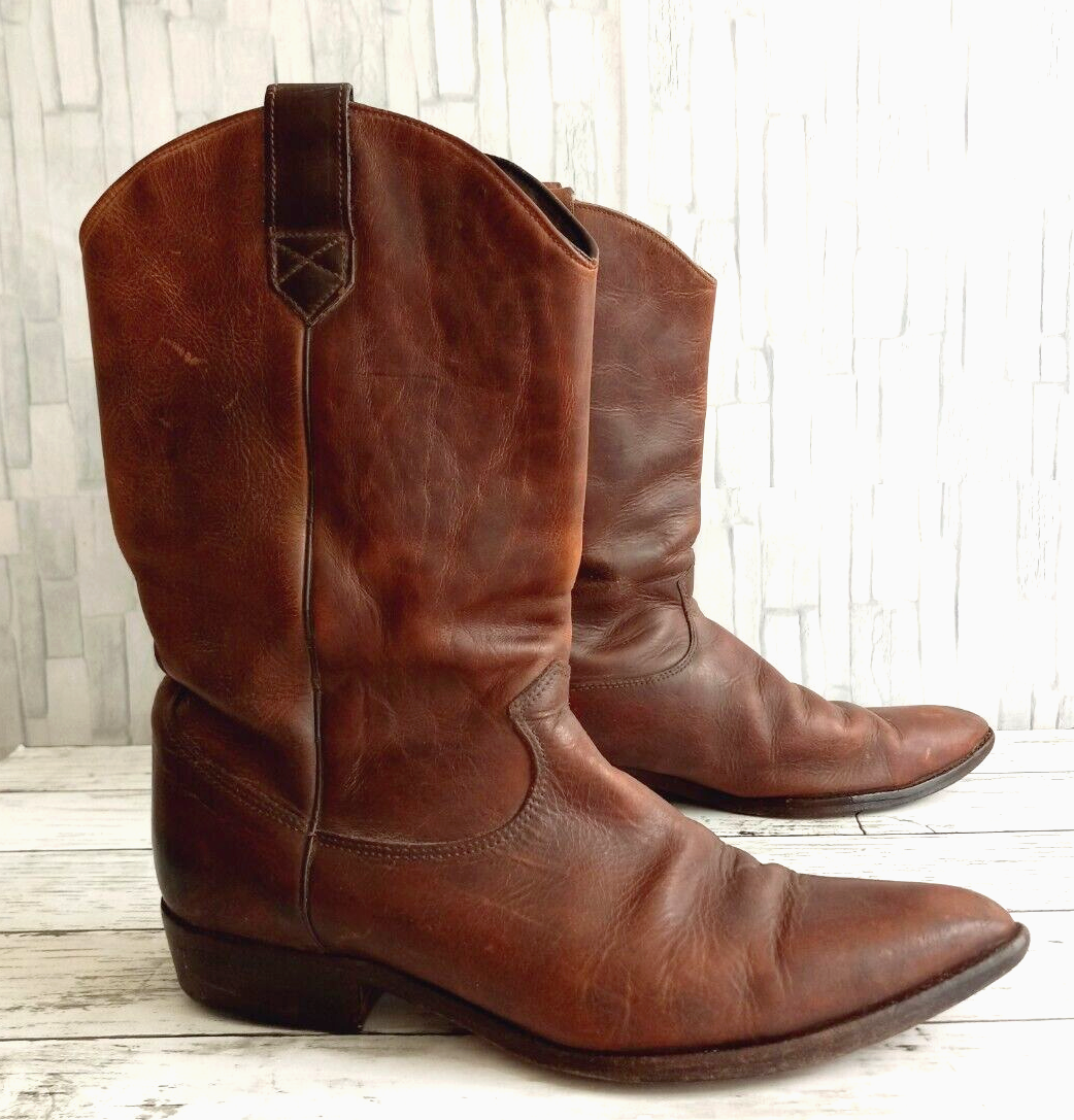 Zodiac Men's size R 10M  / L 10.5M  Brown Leather Western Boots
