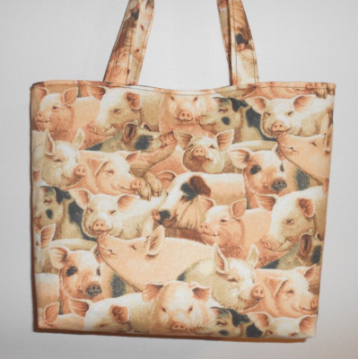 Handmade Pigs Tote Bag Purse Last Two Purses Available