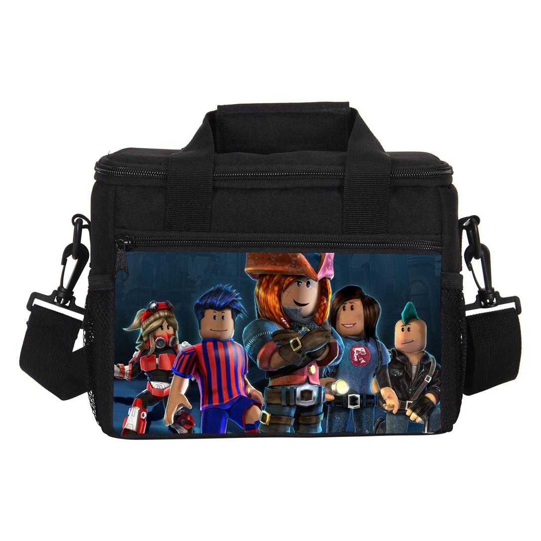 Boys Kids Roblox Insulated Thermal Lunch Bag Tote With Shoulder Strap Custom Ebay - roblox strap