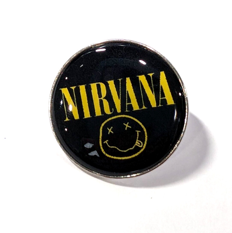 NIRVANA Smiley Face Kurt Cobain Heavy Metal Band Enamel Pin Rock Punk Brooch Pin