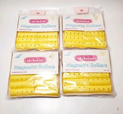 D*Best Magnetic Hair Rollers 32 Sealed Medium Rollers NOS