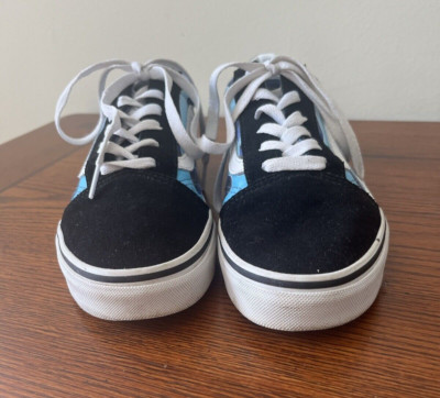 Vans Old Skool Shoes Youth/Juniors Size 6 Blue Flame Suede Sneakers
