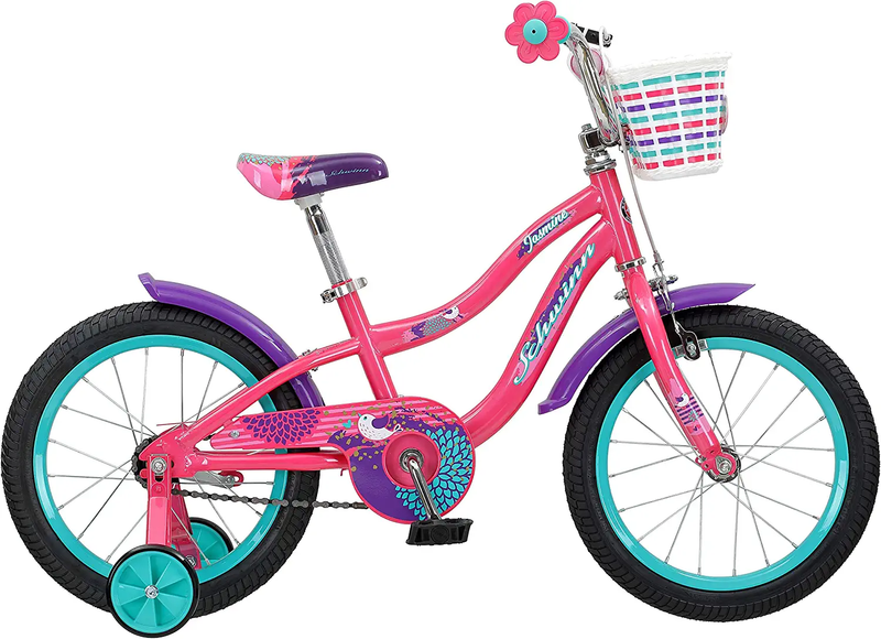Schwinn Jasmine Girls Bike with Training Wheels, 16-Inch Wheels, Multiple Colors