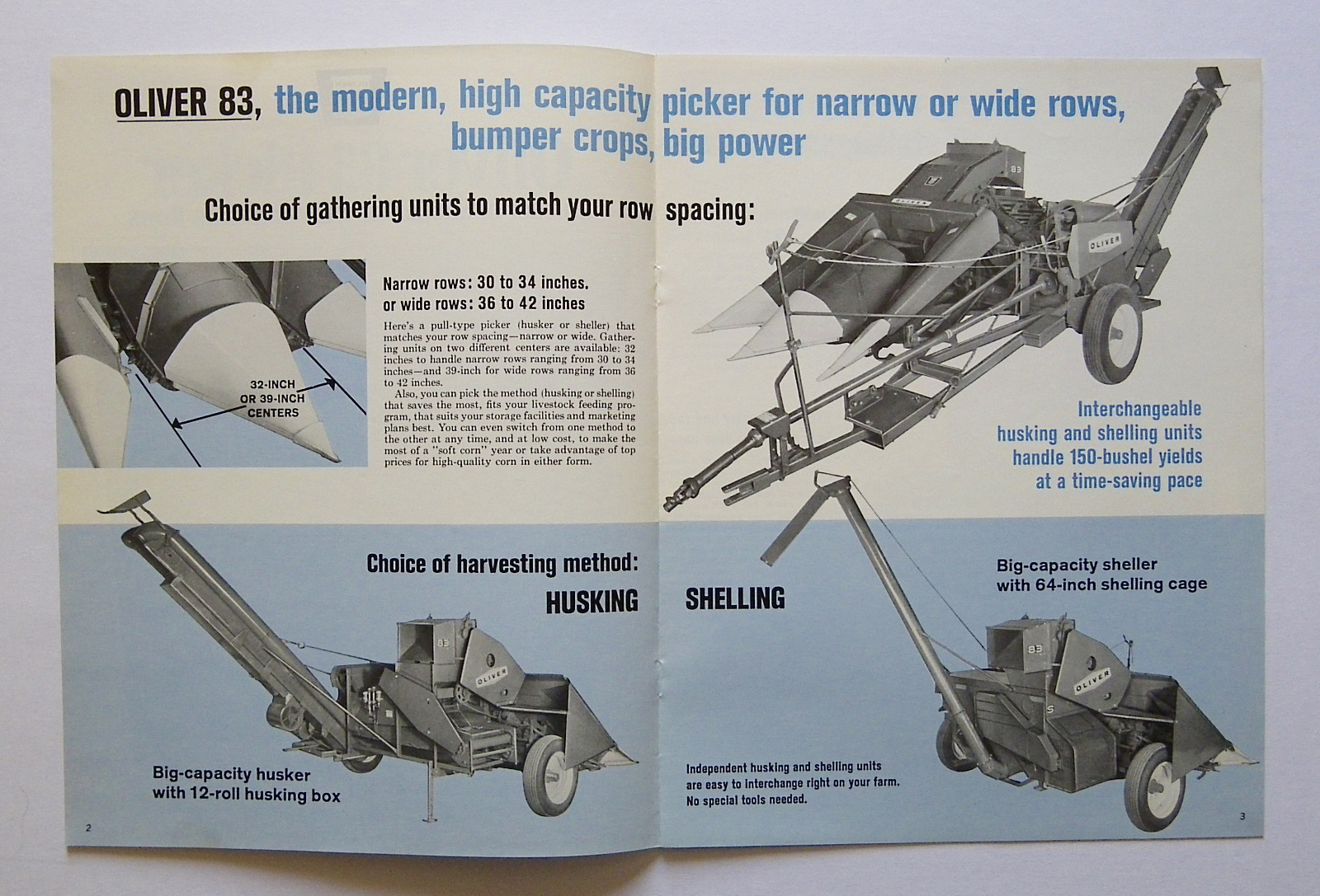 1960's-1970's Oliver 83 Pull-Type Corn Picker Husker Sheller Brochure