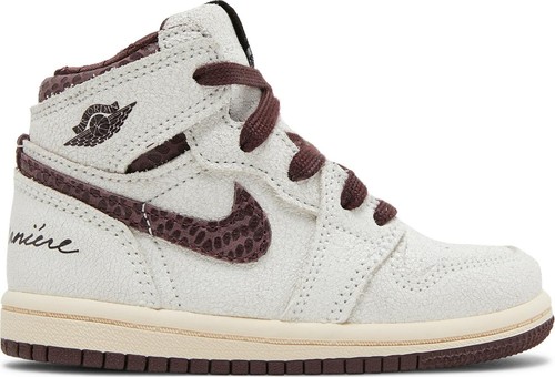 

[DO7098-100] Air Jordan Retro 1 High OG (TD) A Ma Maniére для малышей, Sail/burgundy crush