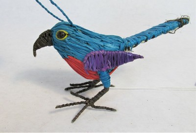 Blue-Crowned Trogon Bird Decoration By Local Artist In The Amazon Rainforest
