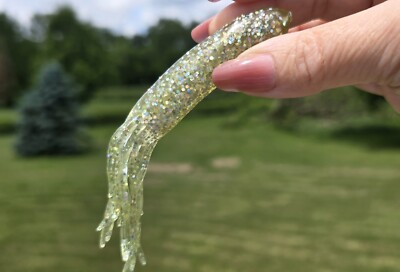 4.5 Inch Fishing Tube Baits 10 Count Clear/Iridescent Sparkle