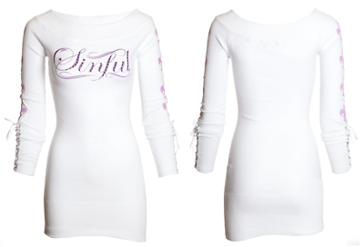 Sinful by Affliction Women's Sweater Dress Electra Biker Tattoo