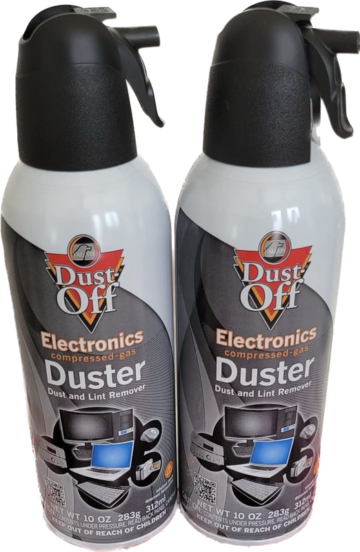 Dust Off Professional Electronics Safety Air Duster Compressed Gas Cleaner 2PC