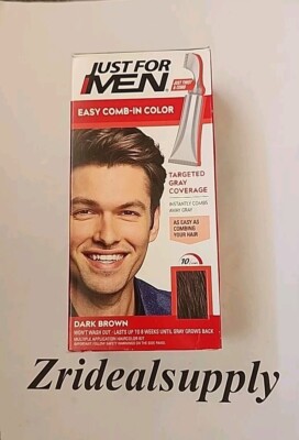 Just For Men Easy Comb-in Gray Hair Color with Applicator Dark Brown A-45