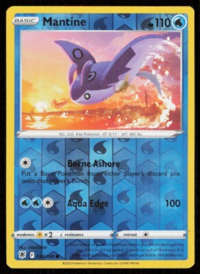 Mantine #034/189 Reverse Holo 2022 Pokemon Astral Radiance LP