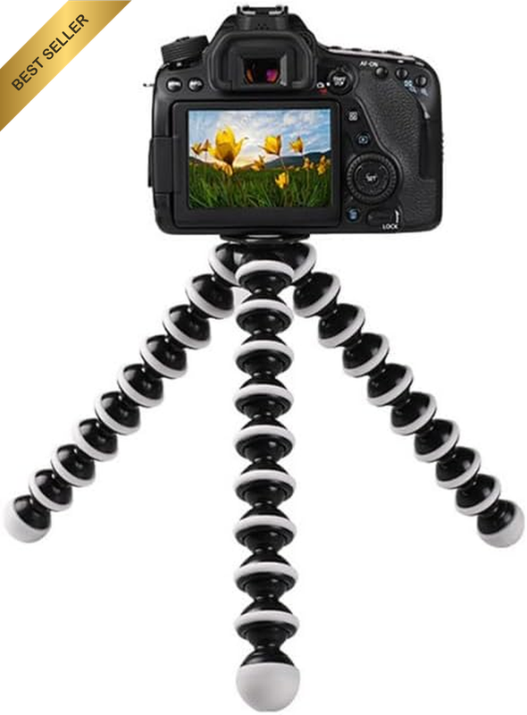 Octopus Flexible Phone & Camera Tripod, Travel Portable Anti-Slip Robust Mini Tr