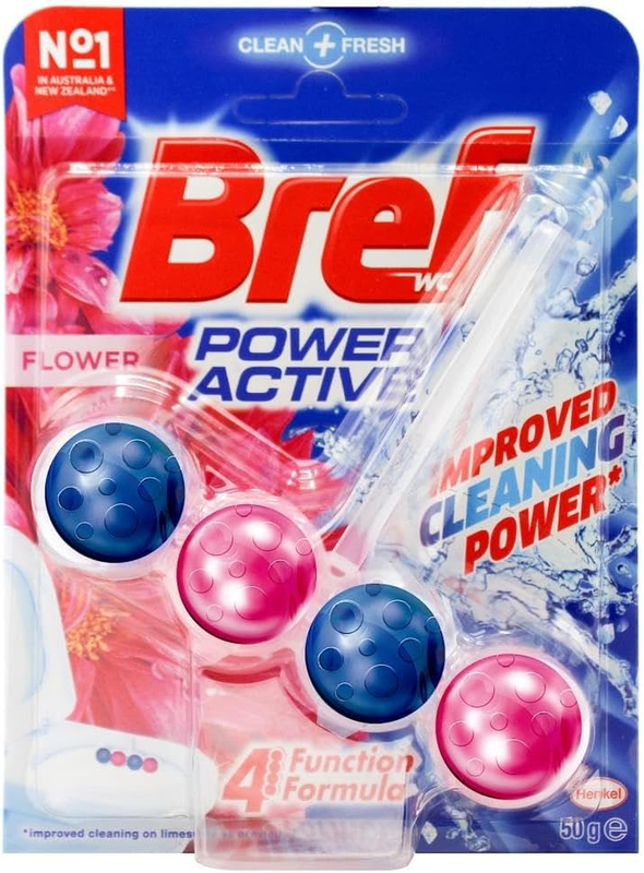 Power Active Flower Blossom with Air Freshener Effect, Rim Block Toilet Cleaner,