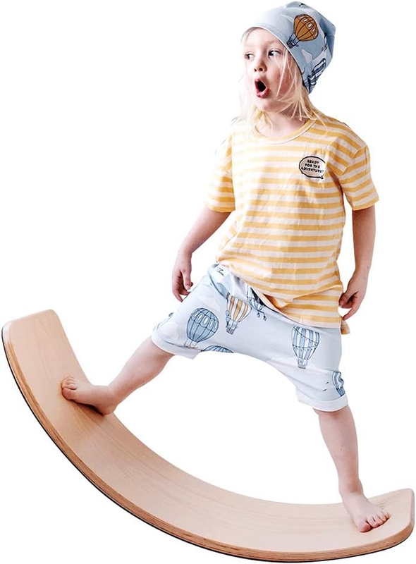 Wooden Wobble Balance Board, Wave Boards for Kids Toddler Op