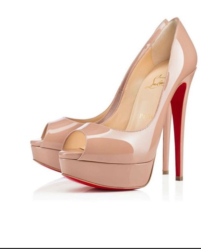Christian Louboutin Lady Peep 150 Patent Calf Heels Size 39