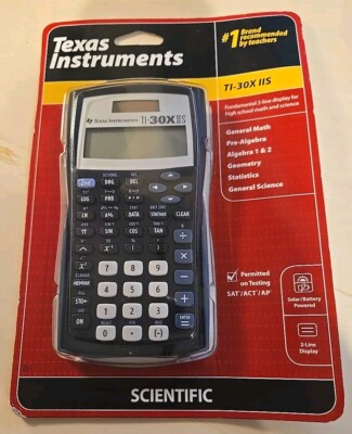 Texas Instruments TI-30X IIS Scientific 2 Line Calculator Black Solar Power NIP