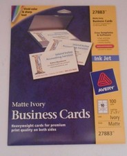 Avery Matte Ivory Business Card Stock 27883 New in Box 100 ...
