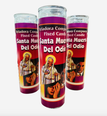 Santa Muerte del Odio Veladora, Holy Death Hate Candle, Para que se odien