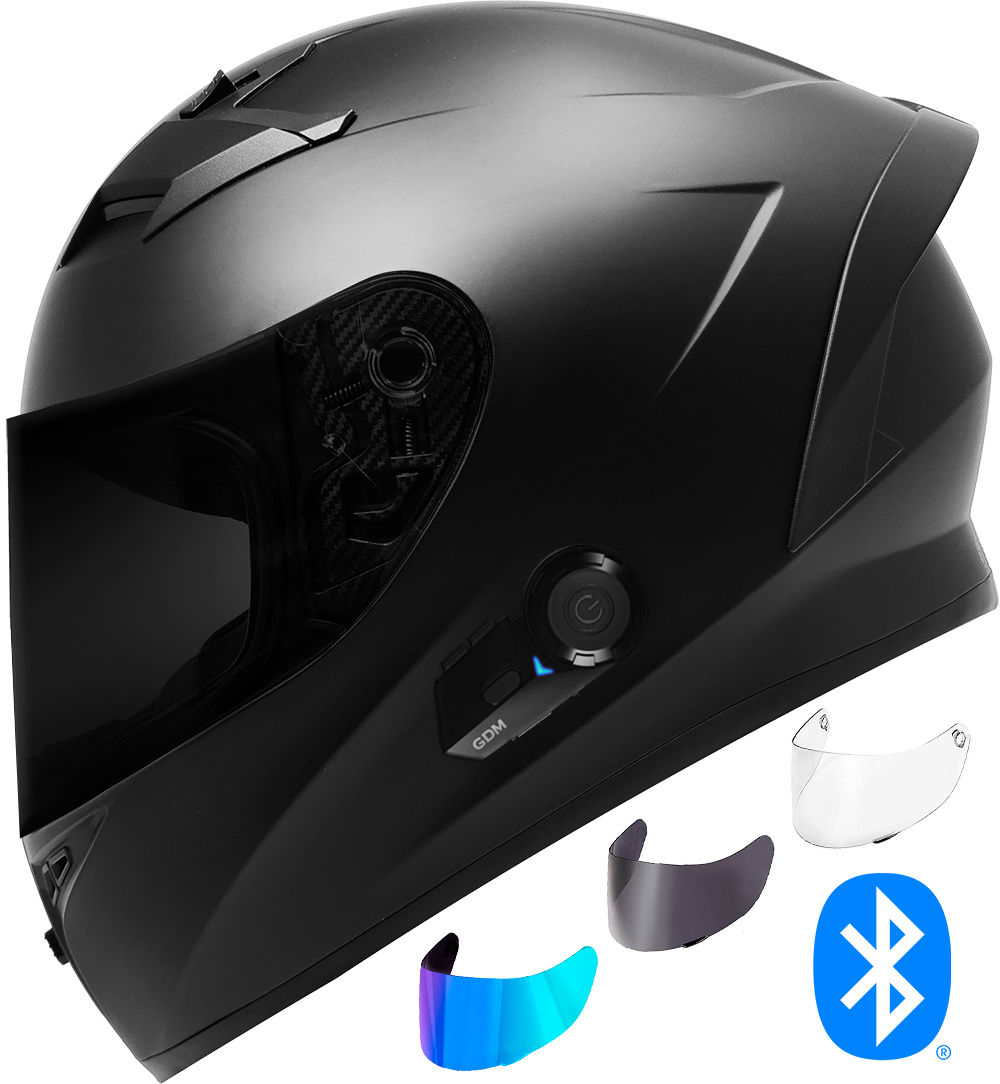 Helmet + Bluetooth Headset + 3 Shields