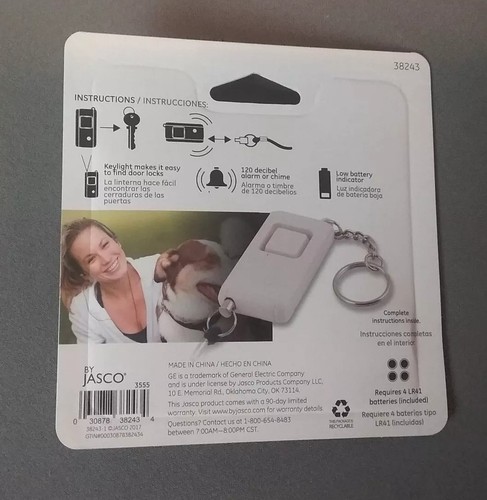 NEW GE Personal Security Keychain Alarm Jasco With Light Batteries Included
