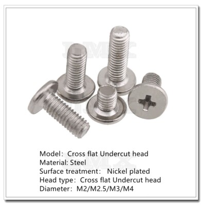 M2 M2.5 M3 M4 Silvery Phillips Flat Head Small electronic screw for notebook