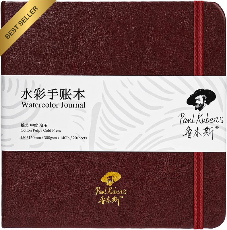 Square Watercolor Journal, 100% Cotton Acid-Free Cold Press Watercolor Sketchboo