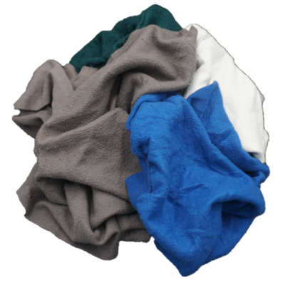 FULL SKID 10 LB Compressed Bag of Colored Cotton Sweatshirt Rags - 1,000 LB/skid