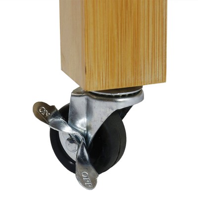 Rolling Bamboo Kitchen Island Cart Food Prep Trolley, with Towel Rack Drawers