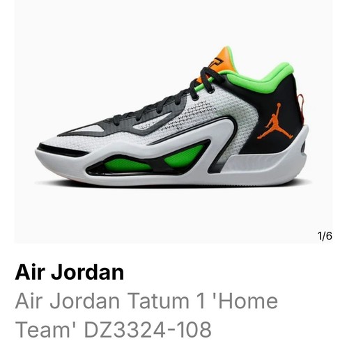 Jordan Tatum 1 New Men's 10.5 White / Total Orange /Black