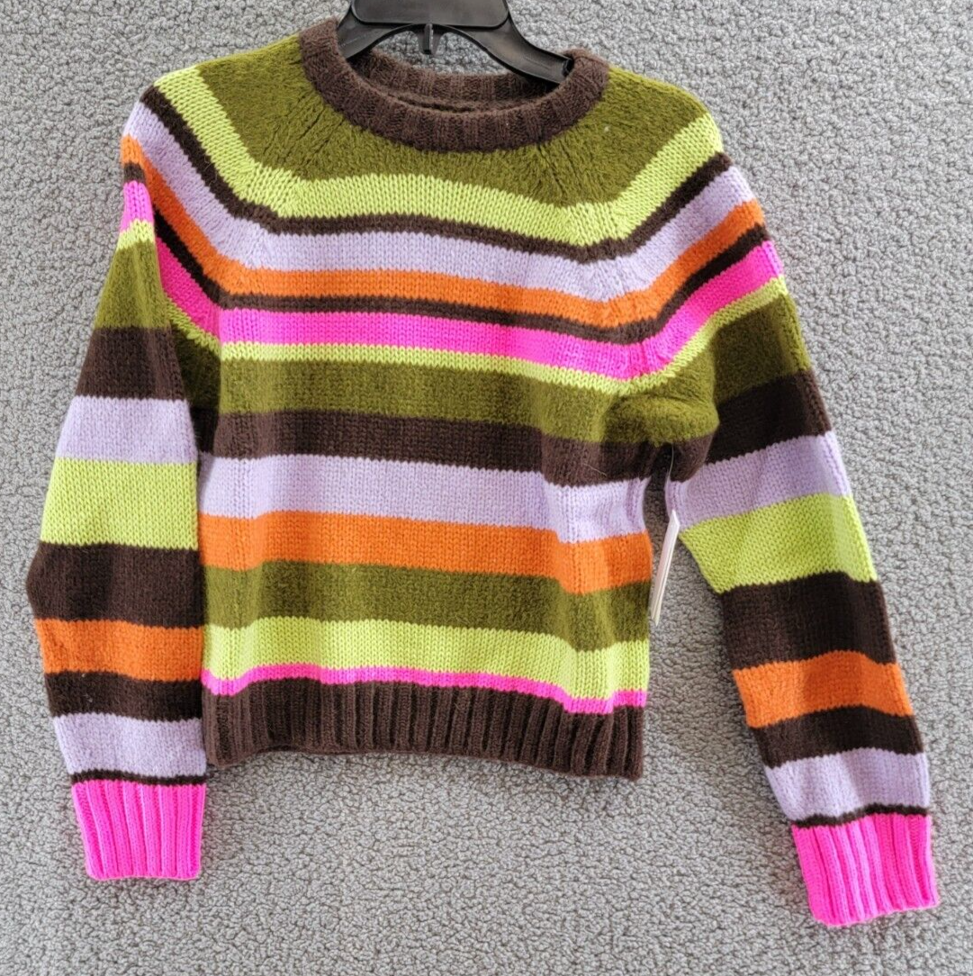 Velvet By Graham & Spencer Striped Knit Crewneck Sweater Women's XS Multi L/S - Picture 2 of 15