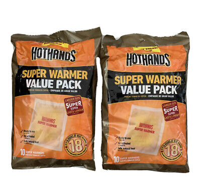 (Lot Of 2)10-Count Pack HotHands Large -18 Hours Heat Body & Hand Foot Warmers