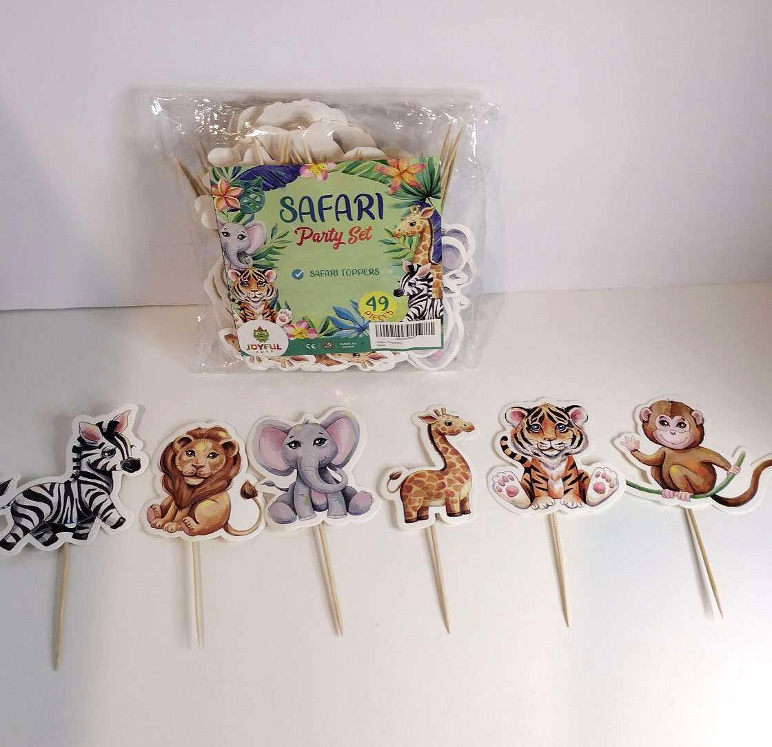 Jungle Animal Cake Toppers Sticks