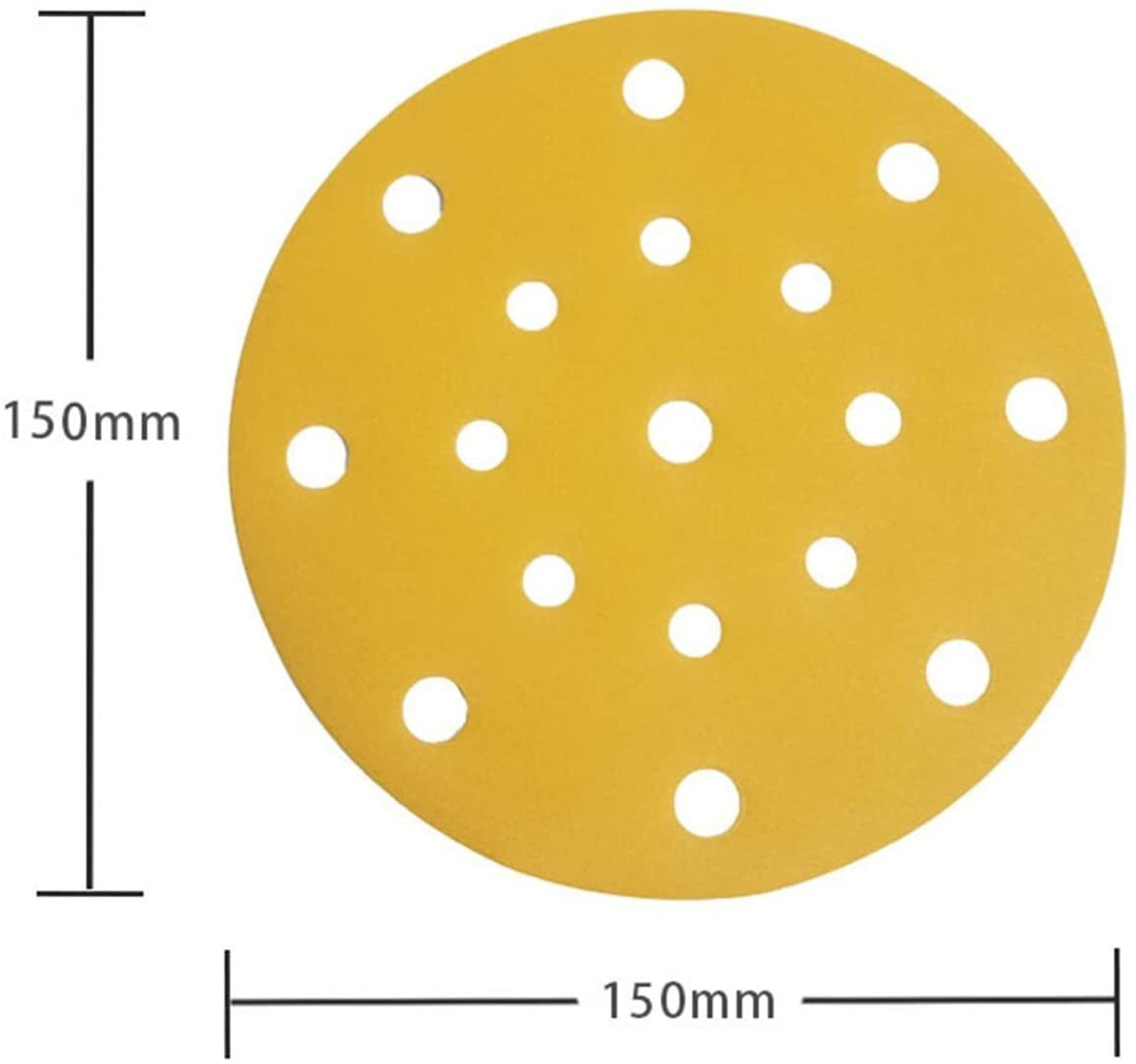 6 inch 80 - 320 Grit Sanding Discs 17 Hole Dry Round Hook Loop Sander Sand Paper