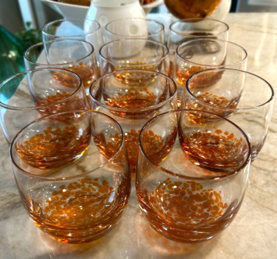 11 Pc Denby Fire 10 Oz Flat Blown Glass Tumbler (Roly Poly): FABULOUS!#