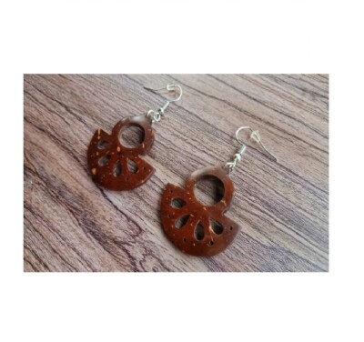 Womens Coconut Earrings Coconut Shell Earrings Coconut Shell Hoop Earrings Handm