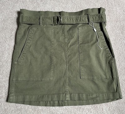 NWOT Anine Bing Green Cotton & Elastane Belted Aveline Skirt Sz. M