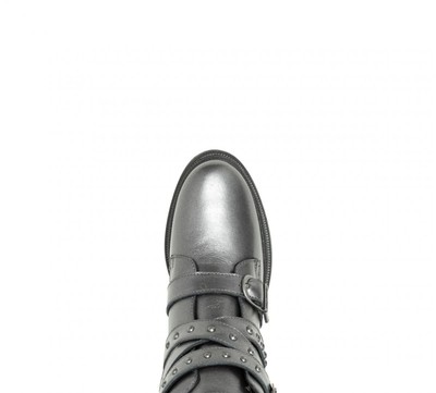 Pre-owned Harley-davidson Women's Carrigan Boot Metallic Grey - D87301, Metallic Grey In Gray
