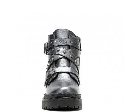 Pre-owned Harley-davidson Women's Carrigan Boot Metallic Grey - D87301, Metallic Grey In Gray