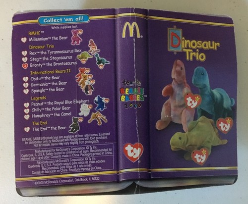 New In Package Beanie Babies Dinosaur Trio Bronty The Brontosaurus NIP