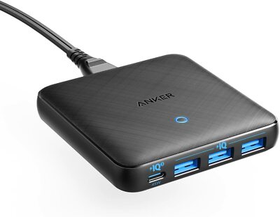 Anker 65W 4-Port Slim Wall Charger PIQ 3.0 GaN Charging Adapter w/45W USB-C Port
