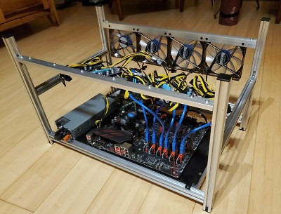   Mining Rig (Plug+Play)   6x GPU, Open Case, CPU/SSD/PSU   Dual-Mining Ready