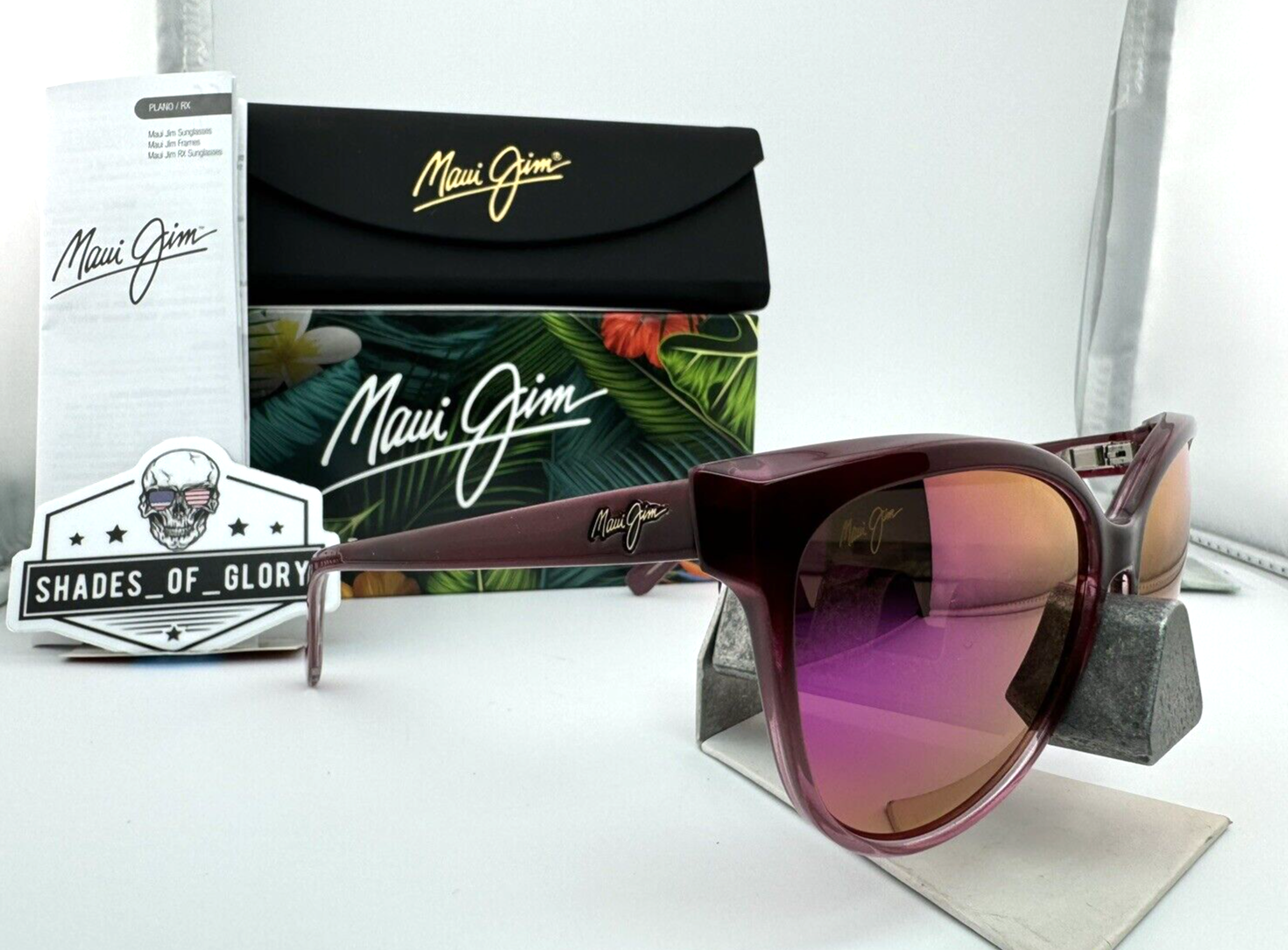 MAUI JIM MAUI JIM OLU OLU MJ 537-07A BURGUNDY FADE MAUI SUNRISE POLARIZED SUNGLASSES