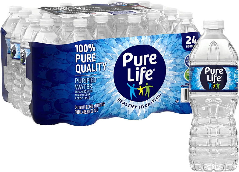 Nestl&eacute; Pure Life Purified Bottled Water, 16.9 Oz, Case of 24 Bottles - USA