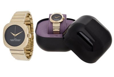 Pre-owned Marc Jacobs Luxury Ladies Watch  The Cushion Quartz Black Dial Watch Rrp £360