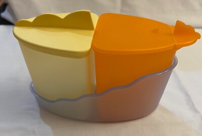 Tupperware Impressions Cream & Sugar Set with Caddy.  Condiments in Style. NEW*