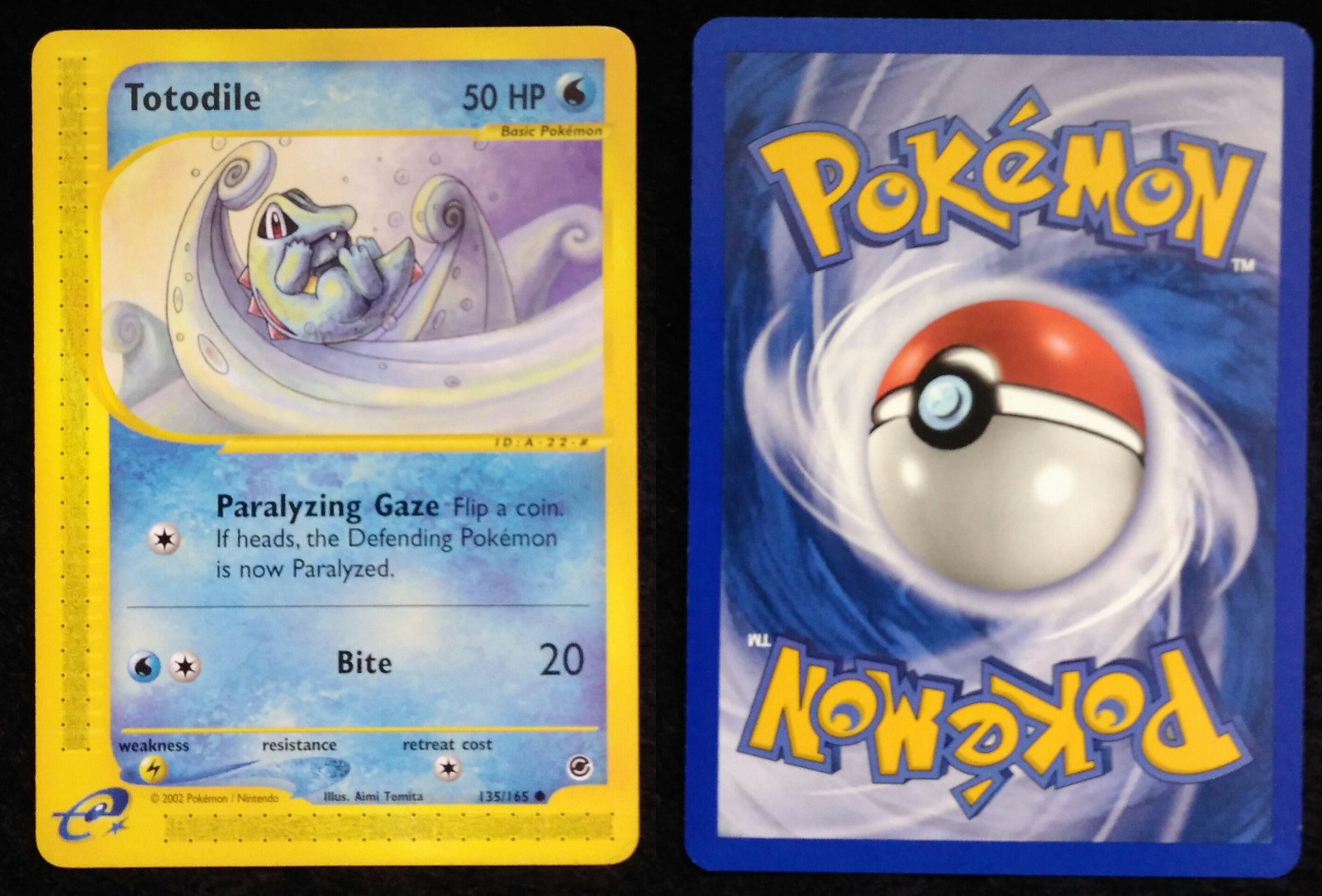 Pokemon Totodile 135 Expedition Base Set 2002 E-Card 135/165 Mint