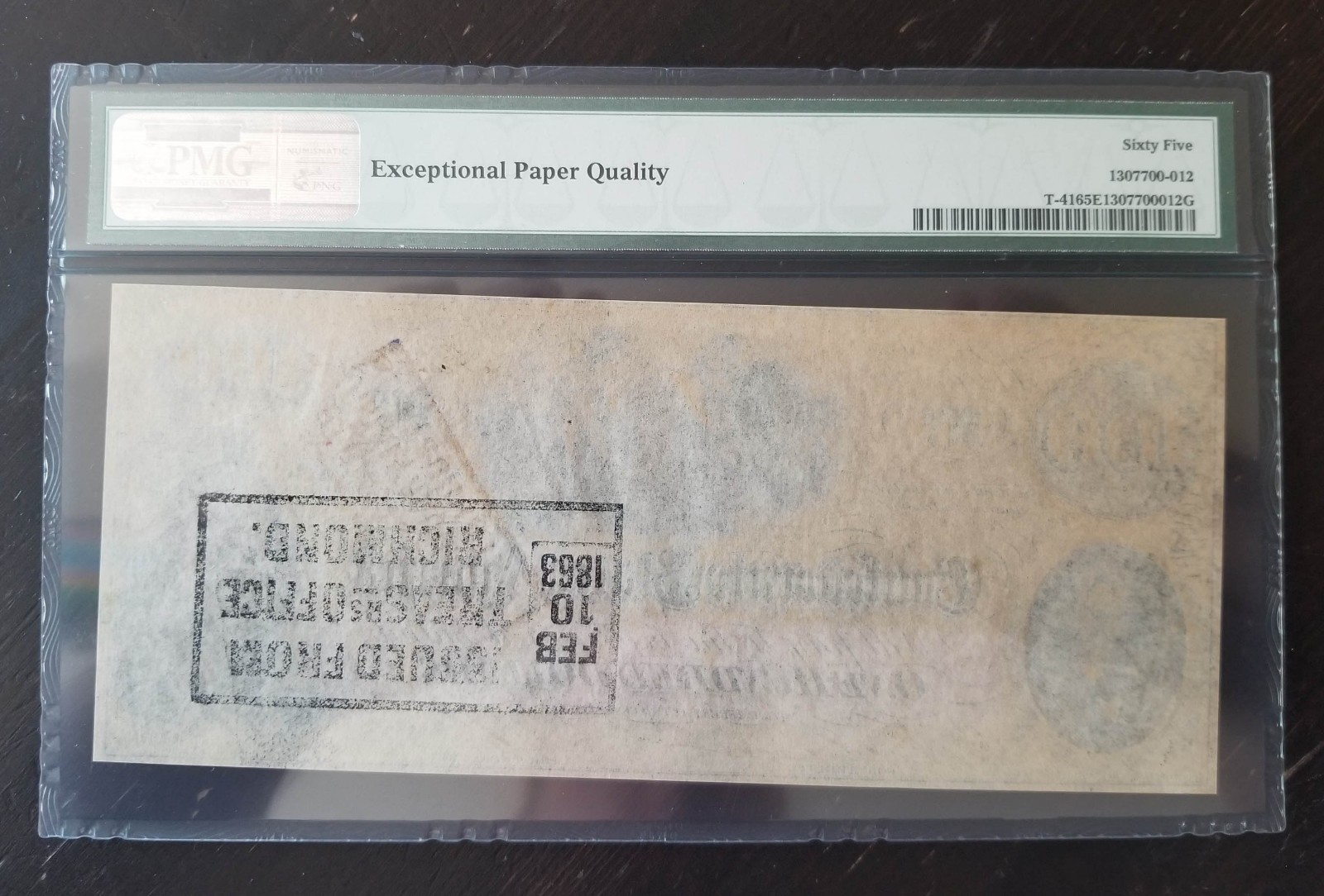 T-41 $100 1862 Confederate Currency CSA - PMG 65 EPQ Gem CU (PF-50)