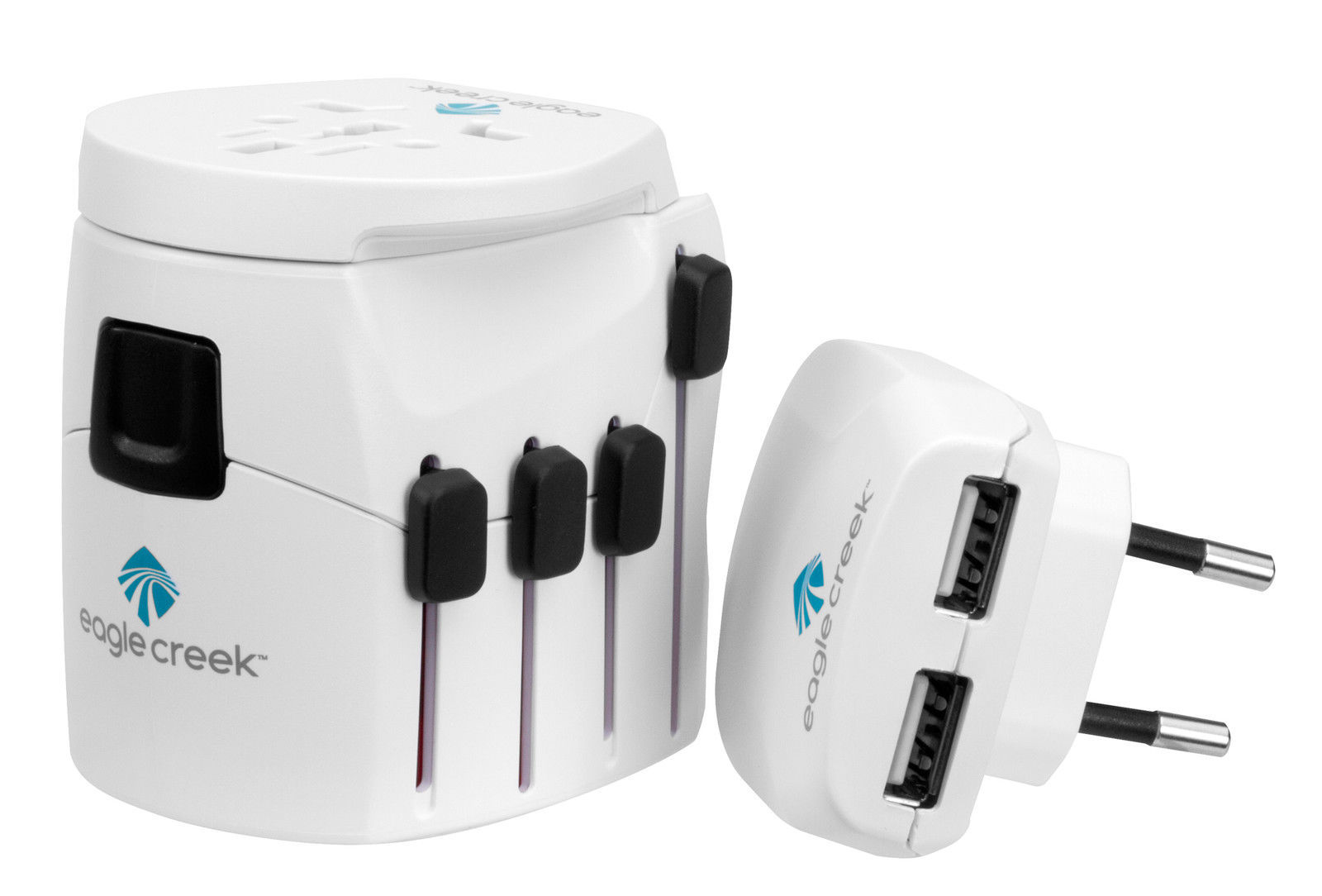 Eagle Creek USB Universal Travel Power Adapter PRO White, Works in 150 Countries