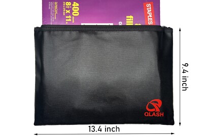 2000  Upgrade Fire Proof money Bag Fireproof Document Pouch Waterproof Safe Cash