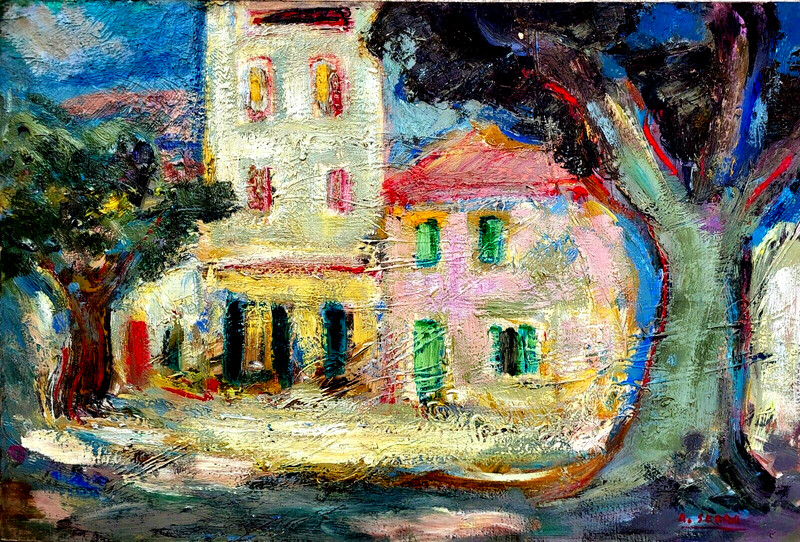 Superbe Grand Tableau SignÃ Antoine Serra Mouries Provence Peano Ambrogiani